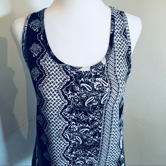 Acemi Boho Style Tank Black White Patterned - Picture 2 of 8